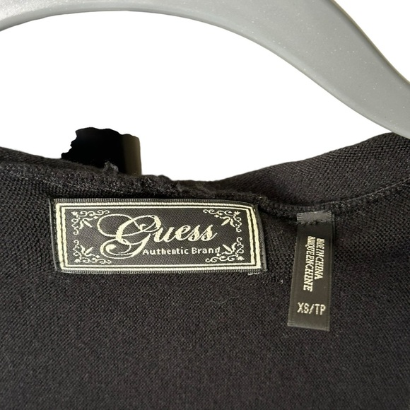 Vintage Guess Size XS Black Dolman Sleeve Half Zip Hoodie Jacket Slouchy Knit - Picture 5 of 14